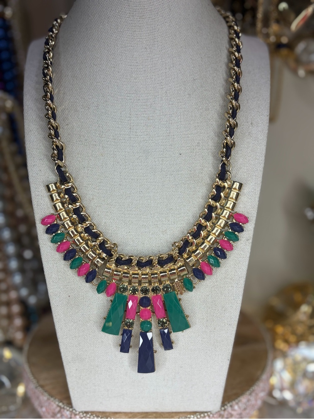 Statement Rhinestone Necklace Collar Bib Style Jewelry